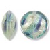 1 Murano Glass Purple/ Verde Marino 14mm White Goldfoiled Lentil