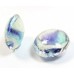 1 Murano Glass Purple/ Verde Marino 14mm White Goldfoiled Lentil