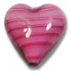 1 Murano Glass 20mm Heart Rosa White Core 