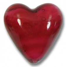 Murano Glass 20mm Heart - Raspberry White Core Murano Glass 20mm Heart - Raspberry White Core