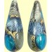 1 Murano Glass 24kt Goldfoil Extravagant 28mm Drop Sapphire Aqua BD