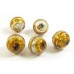 1 Murano Glass Silver Foiled Topaz / Pewter 15.5mm Round Bead
