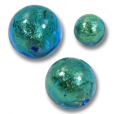 1 Murano Kingfisher Goldfoil 14mm Round Bead