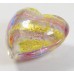 1 Murano Glass 24kt Gold Foil Ruby Periwinkle 20mm Heart Bead