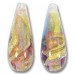 1 Murano Glass 24kt Gold Foil Ruby Periwinkle Blue 28mm Drop Bead