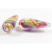 1 Murano Glass 24kt Gold Foil Ruby Periwinkle Blue 28mm Drop Bead