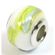 1 Murano Glass Pandora Compatible Sea Jewel 14mm Bead with Sterling Silver Core