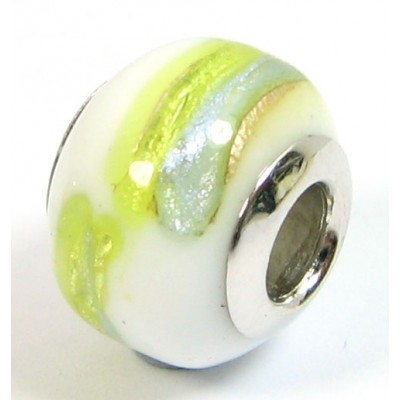 1 Murano Glass Pandora Compatible Sea Jewel 14mm Bead with Sterling Silver Core