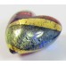 1 Murano Glass 20mm 24kt Goldfoil Blue Ruby Heart