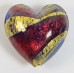 1 Murano Glass 20mm 24kt Goldfoil Blue Ruby Heart