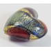 1 Murano Glass 20mm 24kt Goldfoil Blue Ruby Heart