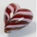 1 Murano Glass Red Gold Aventurine Feathered 20mm Heart