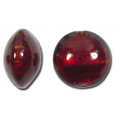 1 Murano Glass Dark Ruby Goldfoil 14mm Lentil