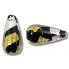 1 Murano Glass Midnight Treasure 20mm  Drop Bead