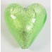 1 Murano Glass Verde Smeraldo Chiarissimo White Goldfoiled 20mm Heart