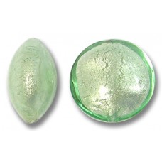 1 Murano Glass Verde Smeraldo Chiarissimo White Goldfoiled 14mm Lentil