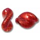 2 Murano Glass Rubino Gold Foiled Elica Twist Beads