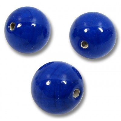 10 Murano Glass Cobalt 10mm Round Beads