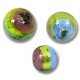 10 Murano Glass Sapphire Lime and Amethyst Tricolour Silver Foiled 8mm Round Beads