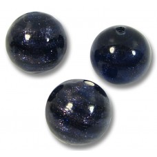 10 Murano Glass Blue Aventurine 10mm Round Beads