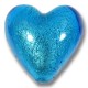1 Murano Glass Dark Aquamarine White Gold Foiled 20mm Heart 1 Murano Glass Dark Aquamarine White Gold Foiled 20mm Heart