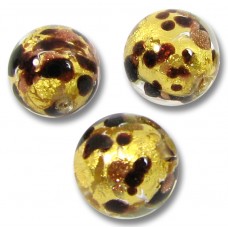 1 Murano Glass Ventunera Goldfoil 10mm Round Bead