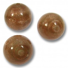 10 Murano Glass Aventurine Sommerso Topaz 10mm Round Beads
