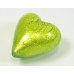 1 Murano Glass Light Erba (Lime) Green White Gold Foiled 20mm Heart Bead