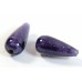 1 Murano Glass Purple Velvet White Gold Foiled 20mm Drop Bead