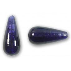 1 Murano Glass Dark Purple Velvet White Gold Foiled 20mm Bead