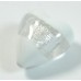 1 Murano Glass Clarity Jet Black Silver Foiled 20mm Heart Bead
