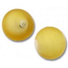 1 Murano Glass Matte Light Topaz White Core 14mm Round Bead