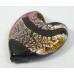 1 Murano Glass Flat 27mm Heart - Rose, Topaz
