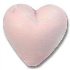 1 Murano Glass Opaque Matte Rose 20mm Heart Bead