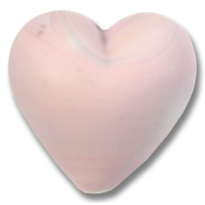 1 Murano Glass Opaque Matte Rose 20mm Heart Bead