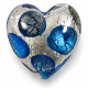 1 Murano Glass Goldfoil Extravagant Aqua Sapphire BD 20mm Heart Bead 1 Murano Glass Goldfoil Extravagant Aqua Sapphire BD 20mm Heart Bead