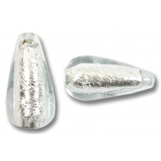 1 Murano Glass Crystal Silverfoil 20mm Drop Bead