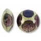 1 Murano Glass White Goldfoil Extravagant Amethyst and Purple Velvet 16mm Lentil