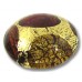 1 Murano Glass White Goldfoil Extravagant Light Dark Ruby and Topaz 16mm Lentil