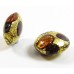 1 Murano Glass White Goldfoil Extravagant Light Dark Ruby and Topaz 16mm Lentil