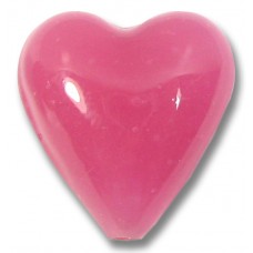 1 20mm Murano Glass Heart - Opaque Pink 