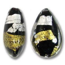 1 Murano Glass Midnight Treasure 20mm Pear Drop