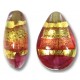 1 Murano Glass Ruby Gold Foiled Band 20mm Pear Drop