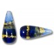 1 Murano Glass Sapphire Gold Foiled Band 20mm Drop Bead