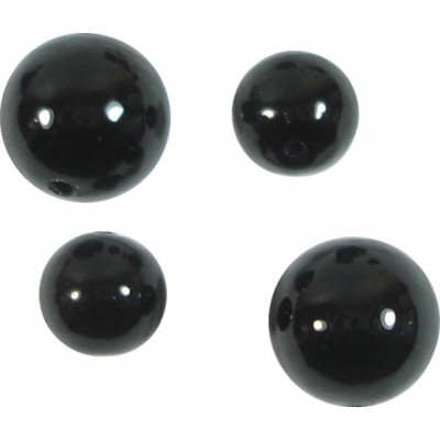  10 Murano Glass Black 8mm Round Beads