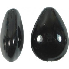 1 Murano Glass Black 20mm Pear Drop