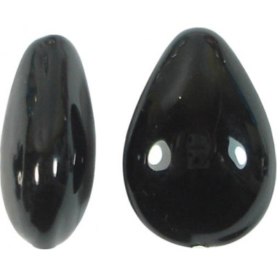1 Murano Glass Black 20mm Pear Drop