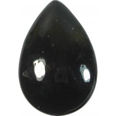1 Murano Glass Black 28mm Pear Drop