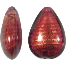 1 Murano Glass Rubino Goldfoil 20mm Pear Drop Bead 1 Murano Glass Rubino Goldfoil 20mm Pear Drop Bead