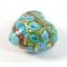 1 Murano Glass Amore Lime Goldfoil & Aventurine 20mm Heart